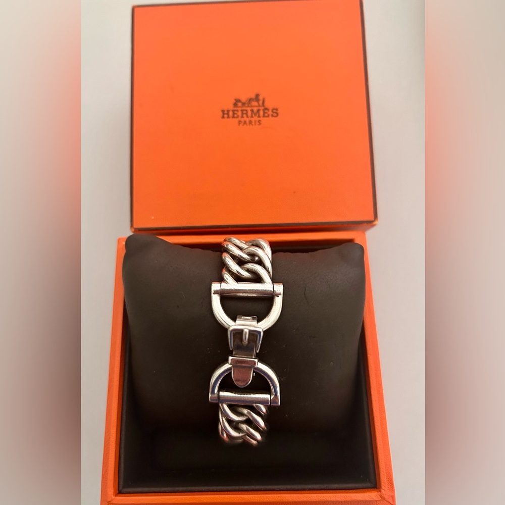 HERMES Sterling Silver Bracelet